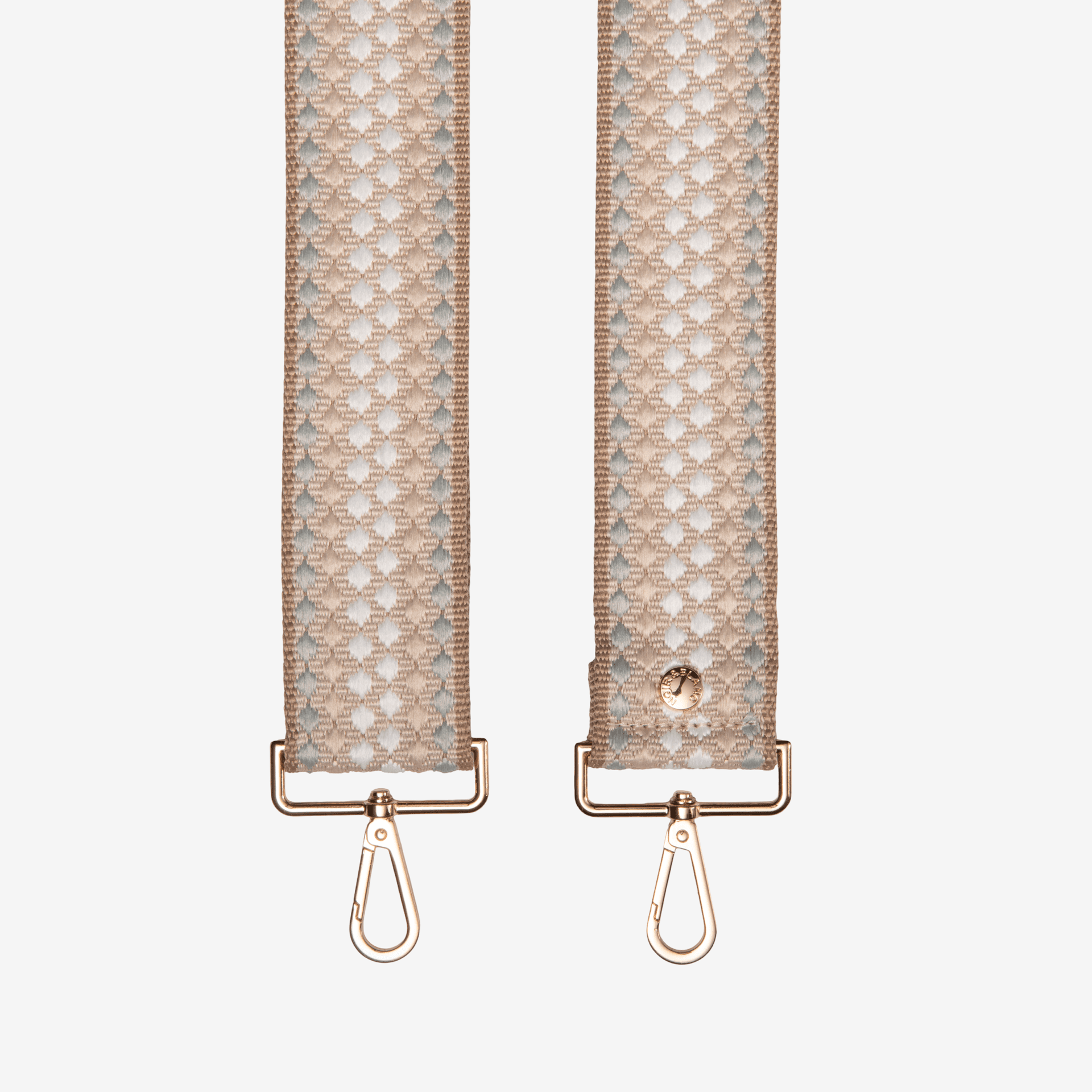 Beige Woven Pattern Crossbody Strap